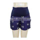 Factory Swan Print Cotton Pregnant Women Short With Rib Belly