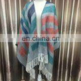 2016 Winter HYJ20160425-2 Yarns Warm Scarf With Tassels Square Pashmina Poncho Kick Pleat Pashmina Poncho thumbnail-1