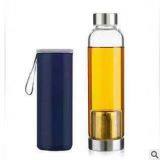 Glass Water Bottle With Tea Filter 500ml With Sleeve thumbnail-1