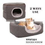 Wholesale Grey Multifunctional Soft Quilting Plush Pet Bed thumbnail-3