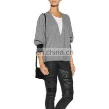 V Neck Thin Silk Girls Knitting Cardigan thumbnail-1