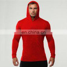 Spring and Summer New Leisure Fitness Sports Long-sleeved Cotton Plus Size Wholesale Custom Light and Solid Color Hooded Sweater thumbnail-5