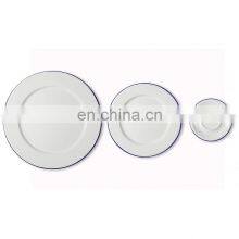 Cheap Vintage Customized Logo Printing Blue Metal Steel Tin Enamel Coating Camping Plate thumbnail-3