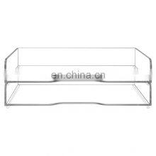 Clear Acrylic Stackable Desktop Document Trays 2 Tier Office File Folder Storage Organizers thumbnail-3