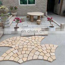 Indian Sandstone Small Scale Garden Outdoor Drive Way Outside Tiles and Circular Road Slab Curved Paving Sand Stones thumbnail-2