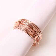Rose Gold Silver Black Colored Metal Dinner Wire Napkin Rings Holders for Hotel Restaurant thumbnail-4