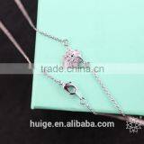 2015 New Fashion Rhodium Plated Necklace With a Rose Shape Pendant thumbnail-4