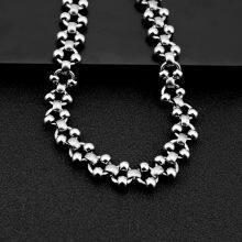 Punk Hip-hop Fancy Handmade Round Beads Stainless Steel O Word Clavicle Chain Necklace Accessaries Choker for Women Men Jewelry thumbnail-2