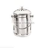 1gallon Indoor Kitchen Stainless Steel Compost Bin, Warm Compost Pail With Lid Including Two Charcoal Filter, Kitchen Crock thumbnail-2