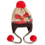 Newest Christmas Tree and Deer Head Applique Pigtail Pom Pom Baby Kids Knitting Winter Caps and Hats thumbnail-2