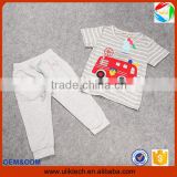 2016 Manufacturer new fashion child clothes for 2 pieces cotton baby boy clothing set wholesale summer kids clothes (ulik-SC080)