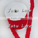 Lace Elastic 1" Red Stretch Lace Elastic by the Yard Wide Lace Elastic Trim - Baby Headband Lace Elastic thumbnail-4