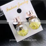 Brand Design Jewelry Thick Glass Beads Double Pearl Stud Earring thumbnail-5