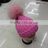 Hot Winter Real Genuine Fox Fur Pom Poms Hats Women Knitted Beanie With 15cm Fur Ball thumbnail-3