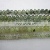 Natural Green Prehnite Roundel Bead Mineral Gemstone for Jewelry Making thumbnail-1