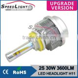Promotion Best Selling and Factory Price 2S 30W 3600LM H1 H3 H4 H7 H11 H13 9005 9006 9004 9007 Auto LED Headlight