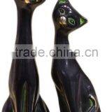 Brass Cat Pair 11"