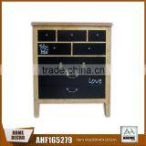 Country Style Wood Cabinet Multi Drawers,Signing Blackboard Standing Storage Cabinet
