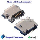 SMT 5PIN Female B Type Micro USB Connector
