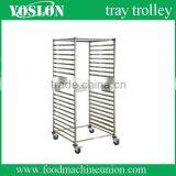 Stainless Steel Single Row Bakery Tray Trolly