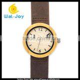 WJ-5353 Japan Movement Newest Special Genuine Leather Strap Wood Dial Unisex Watches thumbnail-2