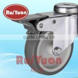 European type thermoplastic rubber bolt hole double brake caster