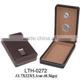 Mini Portable Leather Cigar Boxes Case With Cutter thumbnail-1