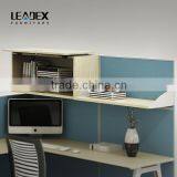 European Style Frosted Glass Partition Workstation With Overhead Cabinet thumbnail-6