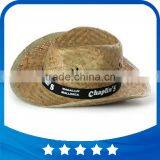 Wholesale Promotional Custom Logo Band Straw Werstern Cowboy Hats Summer Mens Straw Cowboy Hat