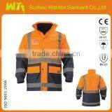 2014 fashion roadway ladies outer safety jacket with reflective tapes