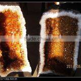 Wholesale Natural Brazil Citrine Quartz Crystal Geode FengShui Crystal for Decoration