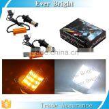 T20 4014 60smd LED Dual Color White/Amber Switchback Turn Signal Light Canbus Error Free Decoder Load Resistor W21W thumbnail-2