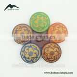 High Quality Fancy Colorful Figure Laser Engraved on Wood Shank Button