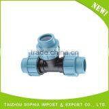 pe pp Compression Fittings/italian Type Euqal Tee Straight 90 Deg Tee for Water Supply Pipe Fittings