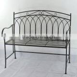 Outdoor Antique Wrought Iron Garden Bench thumbnail-2