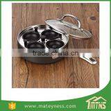 4-Cup Nonstick Aluminum Alloy Egg Poacher Pan thumbnail-2
