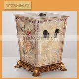 Painting Indoor Decorative Wooden Trash Can,Wooden Garbage Can thumbnail-3