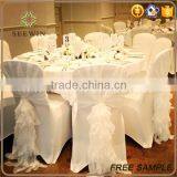 Chiffon Ruffled Banquet Chair Cover for Wedding Party thumbnail-6
