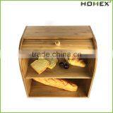 Bamboo Large Capacity Double Bread Box/bread Bin Homex-BSCI thumbnail-1