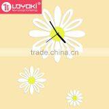 Flower 3D Wall Mounted Clock With Two Flower Set of 3 Home Decor Art MDF Wooden Diy Wall Clock thumbnail-2