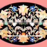 Table Top With Studded Natural Stones & Gemstone Inlay thumbnail-1