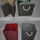 Foldable Paper Fabric Basket With Handles thumbnail-1