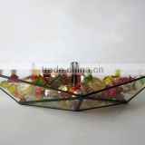 Stained Glass Ship Home Decor Vase Origami Boat Glass 3D sculpture Terrarium