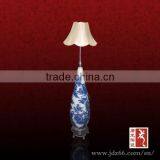Blue and White Porcelain Handpainted Chinese Style Lamp Shade Floor Lamp Made in China thumbnail-1