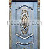 Luxury French Baroque Style Solid Wood Carved Blue Door With Golden Frame BF11-09223c