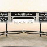 European Solid Wood Office Desk, Quality Antique New Classical Black and Silver Office Furniture BF11-07271b thumbnail-3