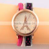 2017 Round Big Dial Eiffel Tower Watches With Diamonds Women Decoration Watch