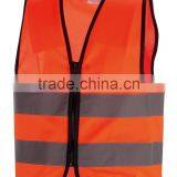 Orange Hi-Vis Safety Vest With Zipper