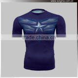 Spandex / Polyester Sublimation Short Sleeve Compression Shirts thumbnail-4