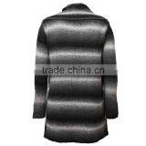 Striped Acrylic Women Cardigan Sweater With Turn Down Collar and Long Sleeves thumbnail-2